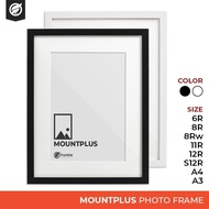 Frambie MOUNTPLUS Photo Frame 6R, 8R, 11R, A4, A3 | Wooden Black White Picture Frame With Mount