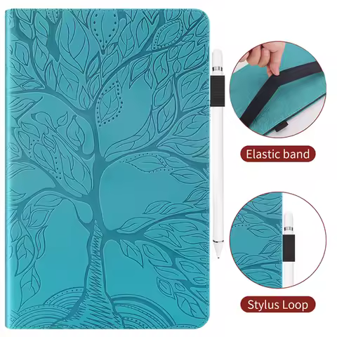 For Lenovo Idea Tab Pro Gen 2 Case TB390FU Embossed Tree PU Leather Wallet Flip Cover For Funda Idea