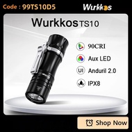 Lihuabo11 Wurkkos ไฟฉาย TS10ขนาดเล็ก90 CRI 3 * CSP + 3 *Aux LED Emitter 1400lm Anduril 2ไฟฉายกระเป๋า