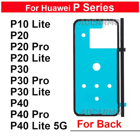 For Huawei P40 Pro+ P10 P20 P30 Lite 5G P50 Pocket Rear Door Sticker Back Cover Adhesive Tape Glue P
