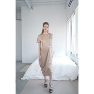 MOOROOAH | CZECH SILK BEIGE DRESS | MAXI DRESS CZECH SILK BEIGE