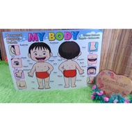 [BUY 2 GET 1 FREE] POS-BODY Poster Learning for Early Childhood Kindergarten BODY PARTS theme Body P