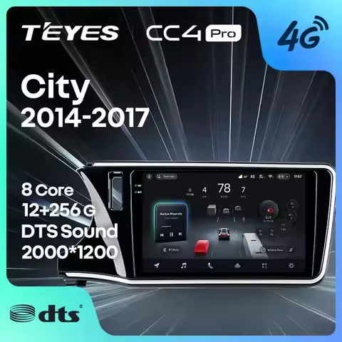 TEYES CC4 PRO for Honda City 2014–2017, CarPlay Android Auto 2DIN Car Radio, Multimedia Stereo Syste