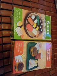 Miniature Felt Mascot Sushi & Hamburg Set