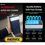 Remax 50000MAH Powerbank RPP 321 HEAVY DUTY POWER PD20W+QC22.5W FAST Charge LED Light