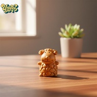 (Unique) Decorative Whimsical Sheep Wood Statue for 2027 Chinese New Year Zodiac Collectible new