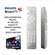 Replacemen For PHILIPS  4K UHD LED Android TV REMOTE CONTROL WITH VOICE FUNCTION