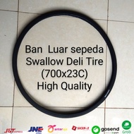 Fixie Road Bike Racing Outer Tire 700 x 23C Swallow Deli Tire Black color small Tire 700 x 23 c