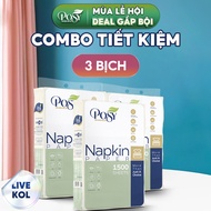 [Live Kol-Saving Combo] 3 Packs of Posy Napkins 1500 Sheets, 2 Layers, Soft, Absorbent, Skin-Friendl
