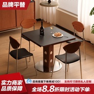 Bauhaus-style foldable dining table and chair set for home use, made of solid wood, suitable for bot