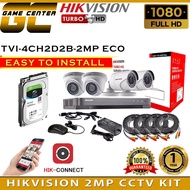 COD Hikvision Turbo HD 4 Channel 4 Camera 2mp Easy to Install SURVEILLANCE CCTV KIT TVI-4CH2D2B-2MP ECO
