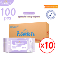 Poomsoft ลาเวนเดอร์ ทิชชู่เปียก 1000แผ่น 10แพ็ค Baby wipes Lavender wipes