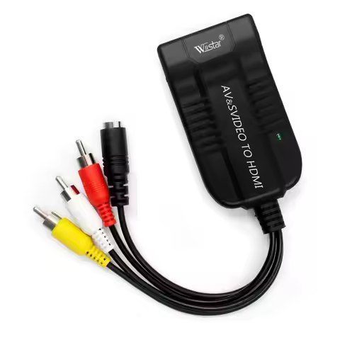 Wiistar AV to HDMI Audio Adapter CVB 3RCA TO HDMI Converter AV S video to HDMI With USB Cable For HD