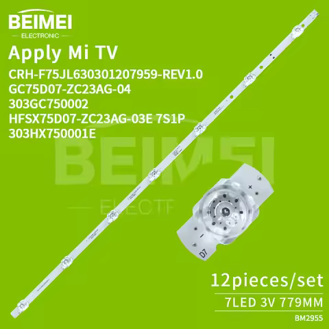 GC75D07-ZC23AG-04 303GC750002 HFSX75D07-ZC23AG-03E 7S1P 303HX750001E LED TV Backlight Strip for L75M
