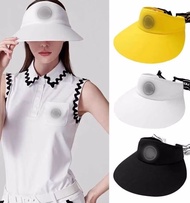♘◙ Korean golf hats for women 23 types of anti-UV large brim hats with empty top and simple letters golf topless sun protection hat