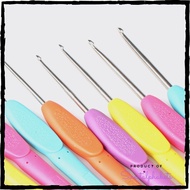 SA KEGOU Crochet Hook Needle Tool Knitting Needle DIY Kit Soft Handle Crochet Hook Needle Candy Colo