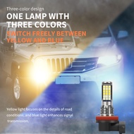 1 car fog light H8/H9/H11 LED light 12V white/ yellow icebiru tri-color integrated