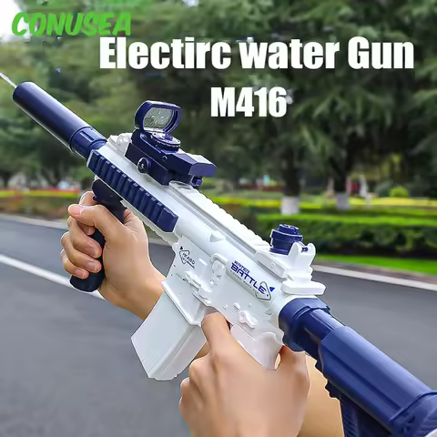M416 Electric Water Gun Pistol 10M Long Range Portable Guns Children pool Beach Outdoor Fight Shooti