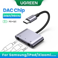 UGREEN 2-in-1 USB C to 3.5mm Adapter For Samsung Note 10/Note10+ Ipad Pro 2020/2018