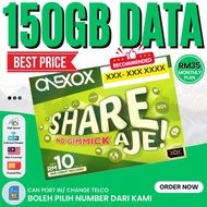 ONEXOX SIMKAD XOX【Unlimited Data & Hi Speed】OFFER RM35-150GB/ RM50-400GB/ RM89-800GB