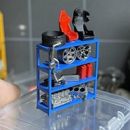 [szluzhen3gv] Car Parts Racks Model ,1/64 ,Workshop Equipment Parts, Miniature Engine Racing Seat Mo
