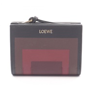 【二手】 LOEWE x Albers 聯名款對折錢包 C643NCWX061101 黑色/酒紅色皮革對折錢包 女士LOEWE