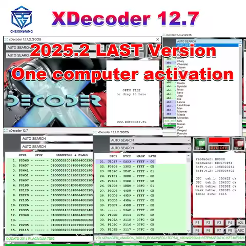 Xdecoder 12.7 2025.2 ECU Files DTC OFF Delete DTC Remover Disable Error off for EDC16 EDC17 License 