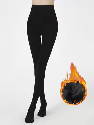 1 Pair Women Warm Black Tights Stretchy Fleece Lined Black Tights Pantyhose Stockings Women's Tights