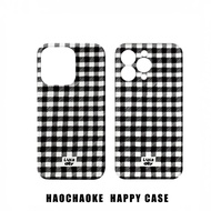 Phone Phone Case Suitable for iPhone Black White Lattice Suitable for iPhone16promax Phone Case iPho