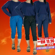 CY 8140 WOMAN CASUAL SHORT PANTS BIG PLUS SIZE /  SELUAR PENDEK SIZE BESAR  /  WOMAN CROPPED PANTS 6