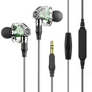 VJJB N1 Double Dynamic Earphone Two Unit Driver DIY HIFI Bass Subwoofer with Mic Cable+Audio Cable