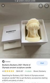 Burberry 2021 World of Olympia ancient Sculpture Candle
