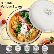 30cm Enamel Cast Iron Casserole Pot, Dutch Oven Baking Pot Hot Pot Multi-Functional Stewing Pot Wok 