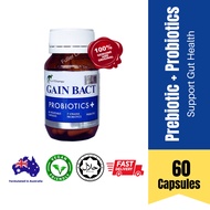 NUTRICHAMPZ Gain Bact (Gainbac) Probiotic Capsules (60 capsules) | Improves Gut System (EXP:05/2026)