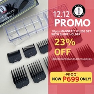 MAGNETIC HAIR CLIPPER GUIDE COMB SET WITH HOLDER / ORGANIZER - ELITE BARBER SALON SUPPLIES TOOLS