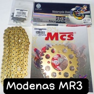 Sprocket Set 415 (Modenas Kriss MR3 415 Gold Chain + Spoket MCS Gold (1 Set)