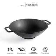 Skitchen Cast Iron Waingapu Wok/Cast Iron Skillet/Premium Cast Iron Kitchenware