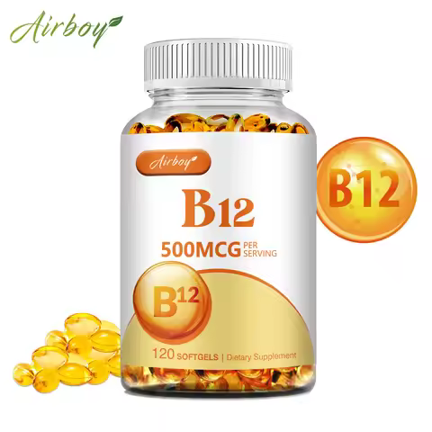 Vitamin B12 500mcg - Energy Metabolism, Support Nervous System, Sleep Health, Improve Mood - 120 Cap