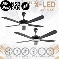 NSB |  X-LED Ceiling Fan 56 inch / 42 inch 3 Colour LED NSB Fan Remote control 3 Speed AC MOTOR