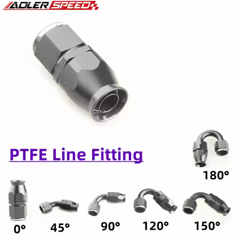 0°/30°/45°/90°/120°/150°/180° Degree AN4 AN6 AN8 AN10 AN12 For Swivel PTFE Hose End Fitting