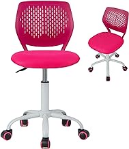 MEDIMALL Kids Desk Chair, Blue Ergonomic Kids Office Chair Ages8-12 w/Lumbar Support, Low-Back Teen Desk Chair for Girls Boys, Small Cute Kids Computer Chair for Bedroom/Study/Vanity Desk (Rose Red)