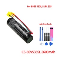 Bluetooth Speaker Battery CS-BSV535SL For BOSE 520II, 525II, 535 Batteries 064454, 626161-0010 AKKU
