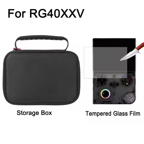 Storage Bag for Anbernic RG40 XXV Protect Bag Hard Shell Tempered Screen Protector Films for Anberni