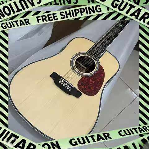 41 Inch Acoustic Guitar D45 12 String Hexagonal Picea Asperata Body Rosewood Fingerboard Fixed Bridg