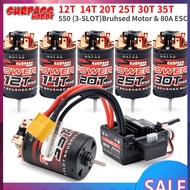 New Surpass Hobby 550 3-Solt 12T 14T 20T 25T 30T 35T Brushed Motor w/BCD80A ESC for 1/10 1/12 RC Car