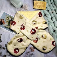 日本薄棉布百華繚蘭米白可愛福神達摩不倒翁圍脖-不分年齡圍脖-