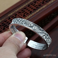 Pure Silver Bracelet Heart Sutra S999 Jewelry Men Women Style Lotus Retro Wholesale Year More Thai S