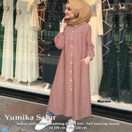 Jfrend Cod Baju Muslim Perempuan / Gamis Tunik Katun Salur Terbaru /OOTD Tunik Casual Wanita #yumika
