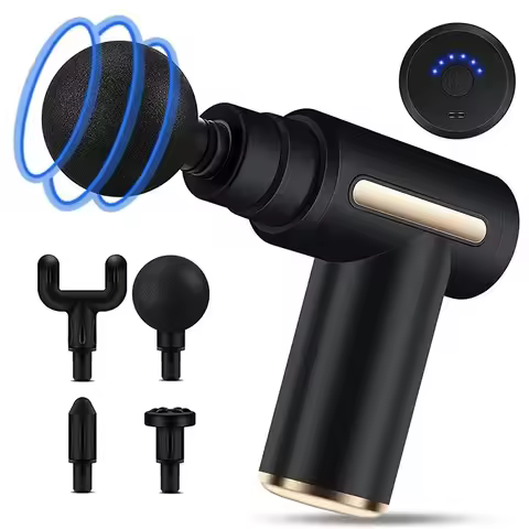 Mini Black Massage Gun, Powerful Vibration Fascia Gun, Portable Deep Tissue Impact Muscle Back Leg M