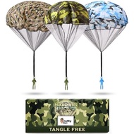 nutty toys Army Parachute Toys for Kids - Tangle Free Outdoor Flying Parachute Men, Indoor & Outside
